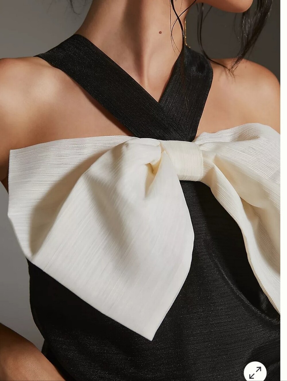 Anthropologie Sunday in Brooklyn Bow Halter Top Black & white Size Xs - Picture 5 of 8